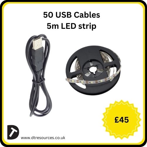 USB Cables and LED Strip light (Kit of 50)