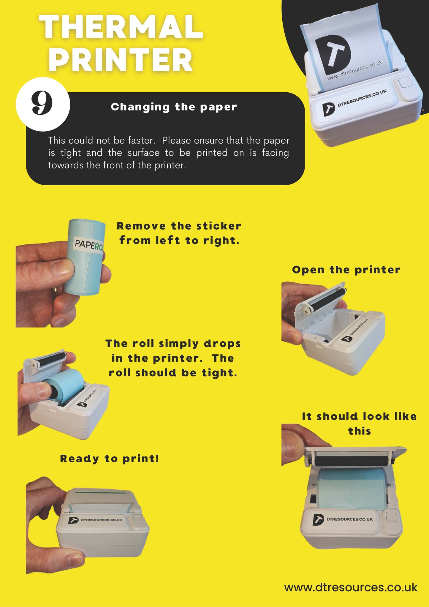 Thermal Printer Instructions - digital download