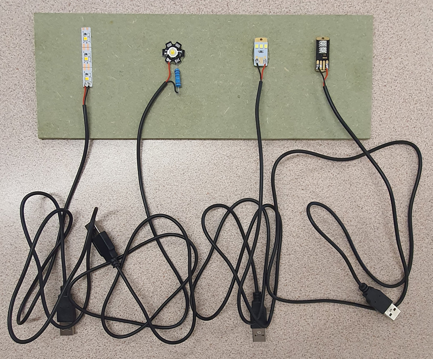 LED Sample Bag and FOUR USB CABLES