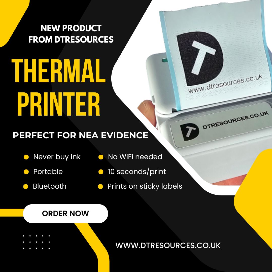 Bluetooth Thermal Printer + free paper and sticker roll