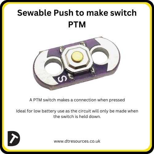 Sewable Push to make Switch (PTM) X10
