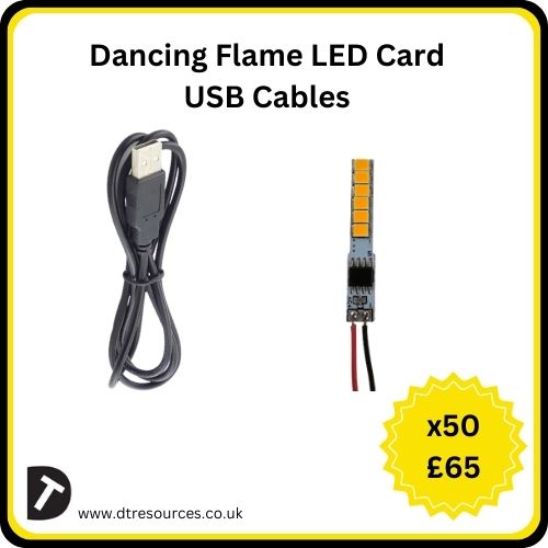 50 USB Cables and 50 Dancing LED Cards