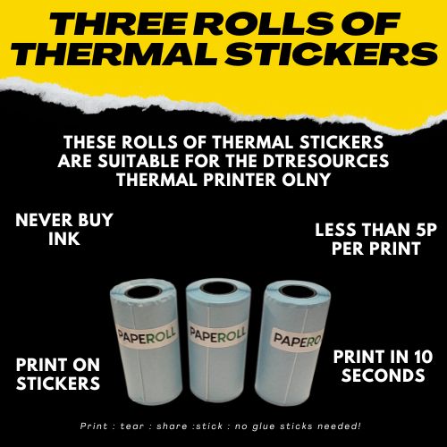 Thermal printer sticker rolls (3)